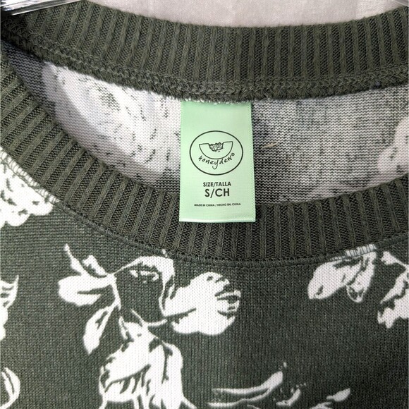 Honeydew Women’s Size SMALL Olive Green Floral Super Soft Lounge Top Comfy Boho - Picture 7 of 11